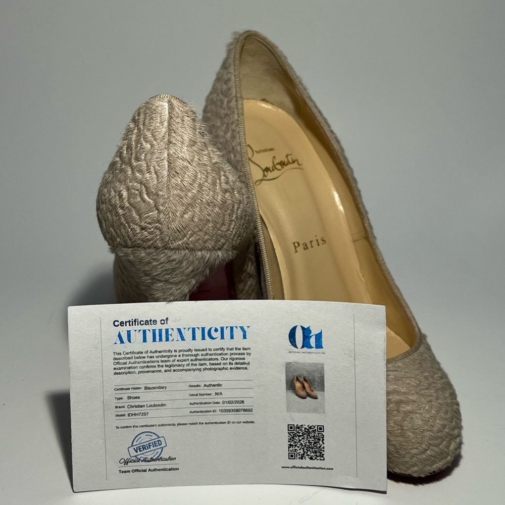Christian Louboutin Size 36 Fifi Astrakan Hair Round Toe Pumps Authentic COA - Picture 4 of 13